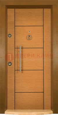 Коричневая входная дверь c МДФ панелью ЧД-13 в частный дом