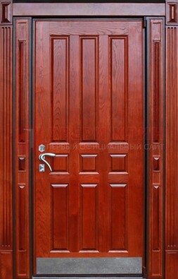 Красная входная дверь для улицы с МДФ ДМ-532